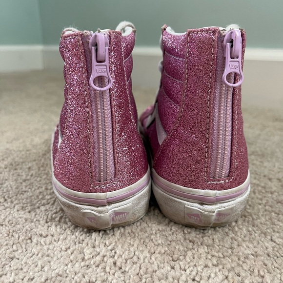 Vans Kids Sk8-Hi Zip Glitter Shoes High Tops Sneakers - Picture 7 of 7